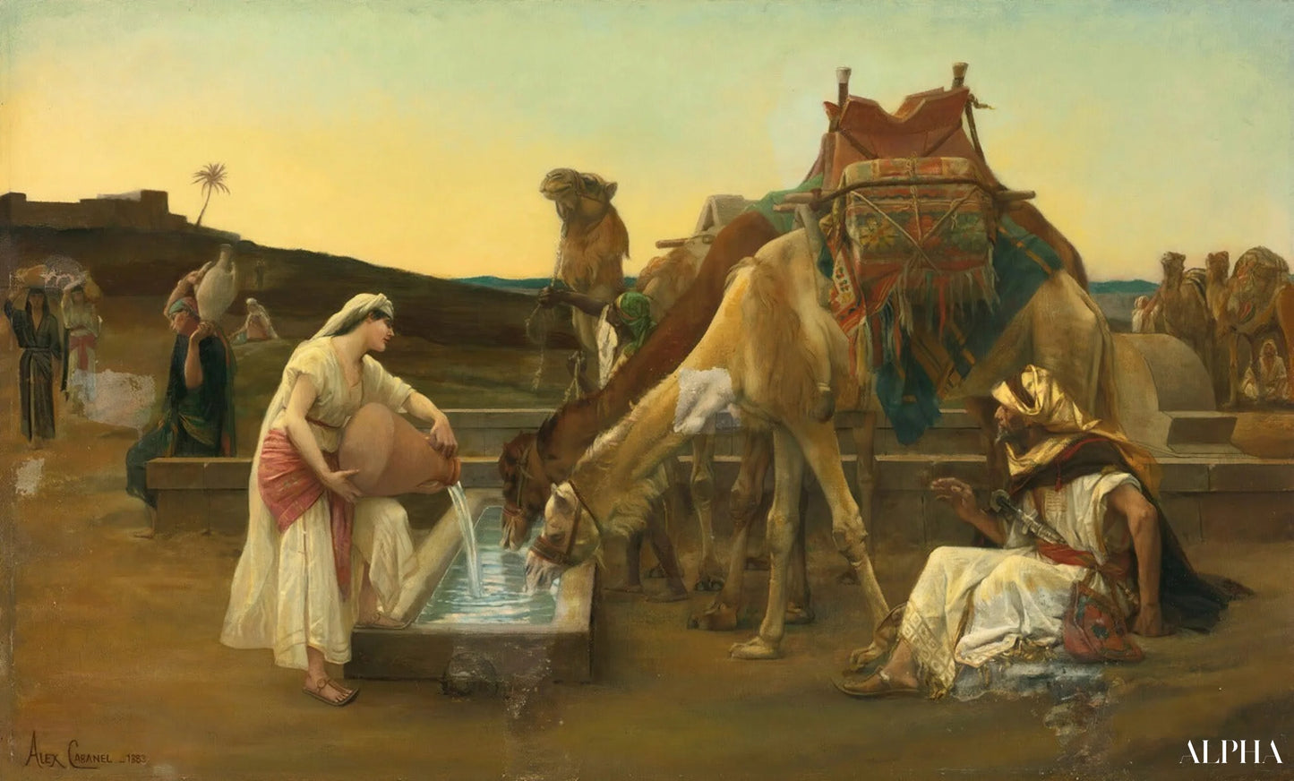 Rebecca Et Eliézer - Alexandre Cabanel Reproduksjoner av oljemalerier