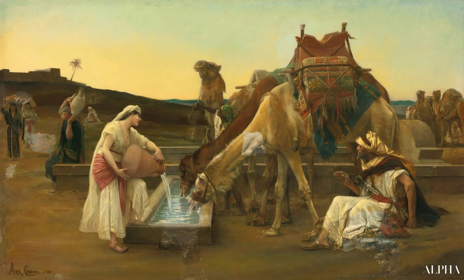 Rebecca Et Eliézer - Alexandre Cabanel Reproduksjoner av oljemalerier
