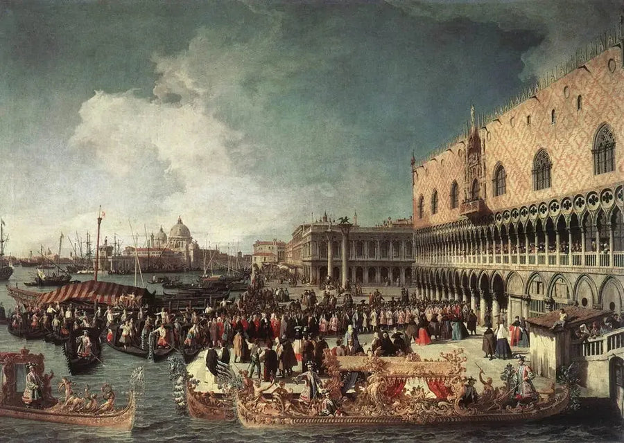 Mottakelse av ambassadøren ved Dogepalasset - Canaletto

Source:
Réception de l'ambassadeur au palais du Doge - Canaletto
