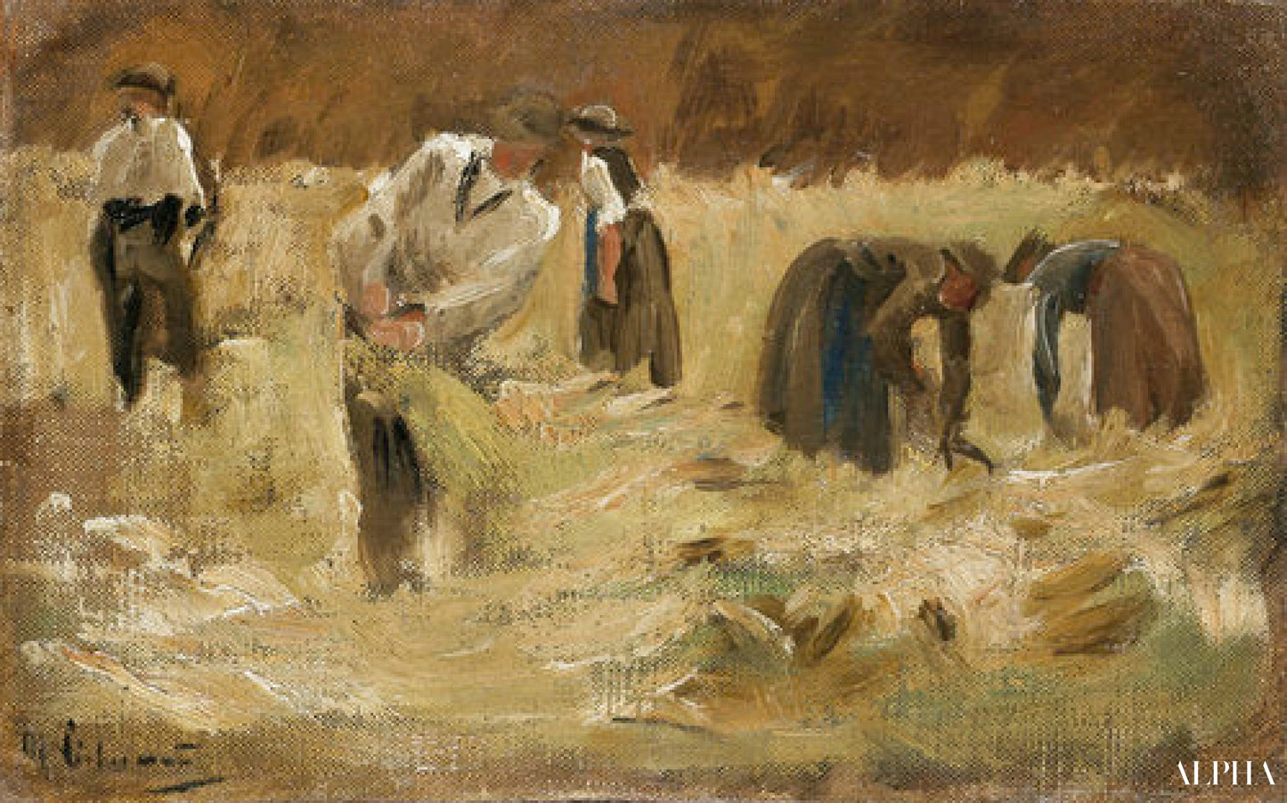 Kornhøsting - Max Liebermann - Høykvalitets reproduksjoner av malerier og bilder