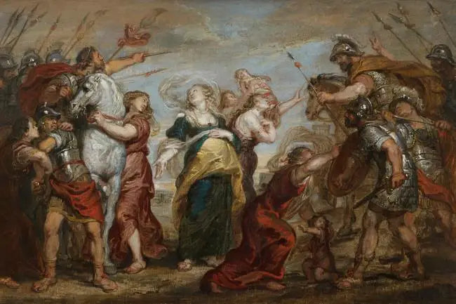Forlik mellom Sabinerne og romerne - Peter Paul Rubens