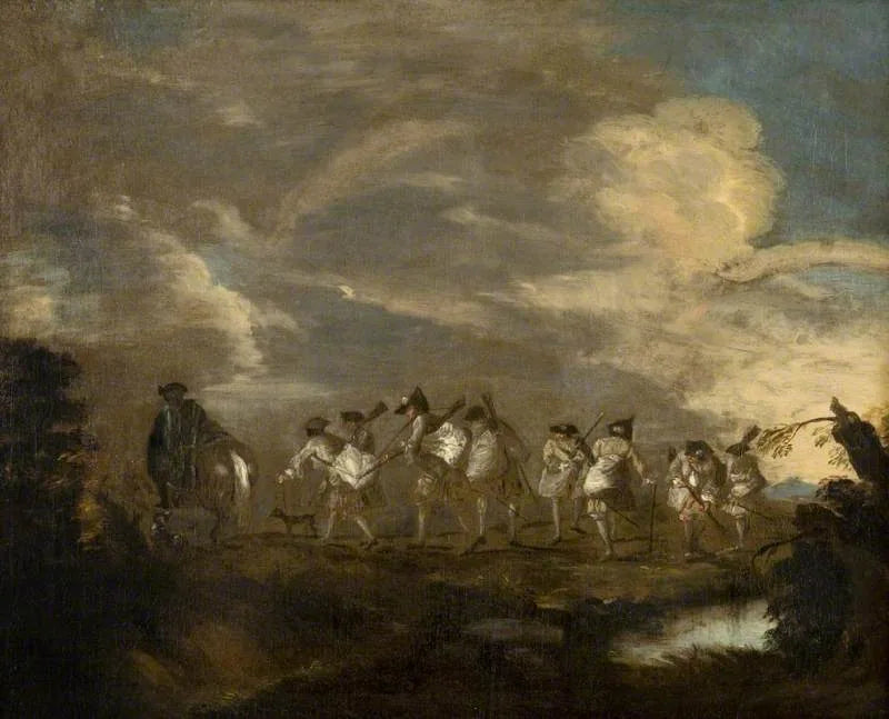 Rekrutter som skal slutte seg til regimentet - Antoine Watteau