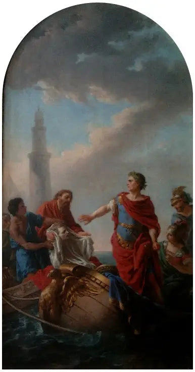 Cæsars anger over Pompey's death - Louis Jean François Lagrenée

Source:
Regret de César sur la mort de Pompée - Louis Jean François Lagrenée