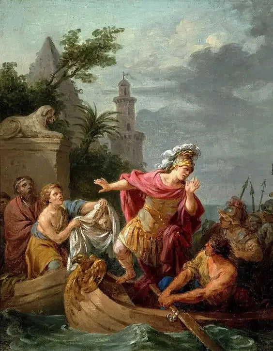 Cæsars anger over Pompey's death - Louis Jean François Lagrenée

Source:
Regret de César sur la mort de Pompée - Louis Jean François Lagrenée