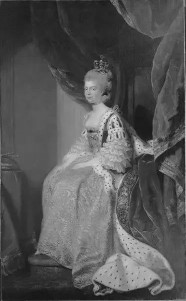 Reine Charlotte-Sophie av Mecklenburg-Strelitz. Gift med George III. - Joshua Reynolds