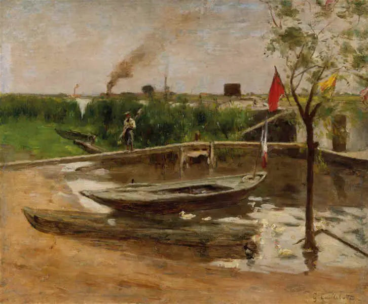 Båter ved Port-Marly - Gustave Caillebotte
