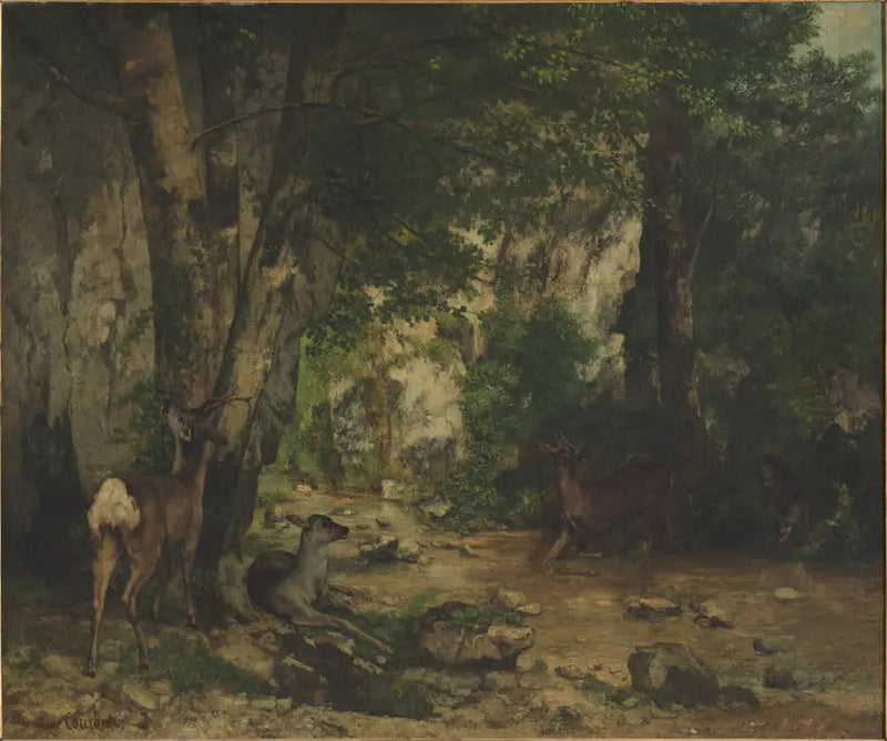 Rådyrfangst ved Plaisir-Fontaine bekken - Gustave Courbet