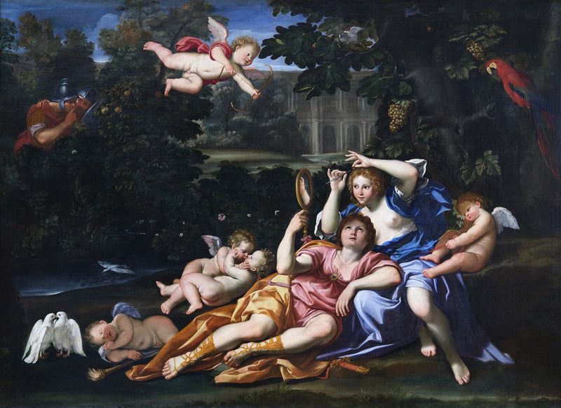 Renaud viser et Armide-speil - Domenichino