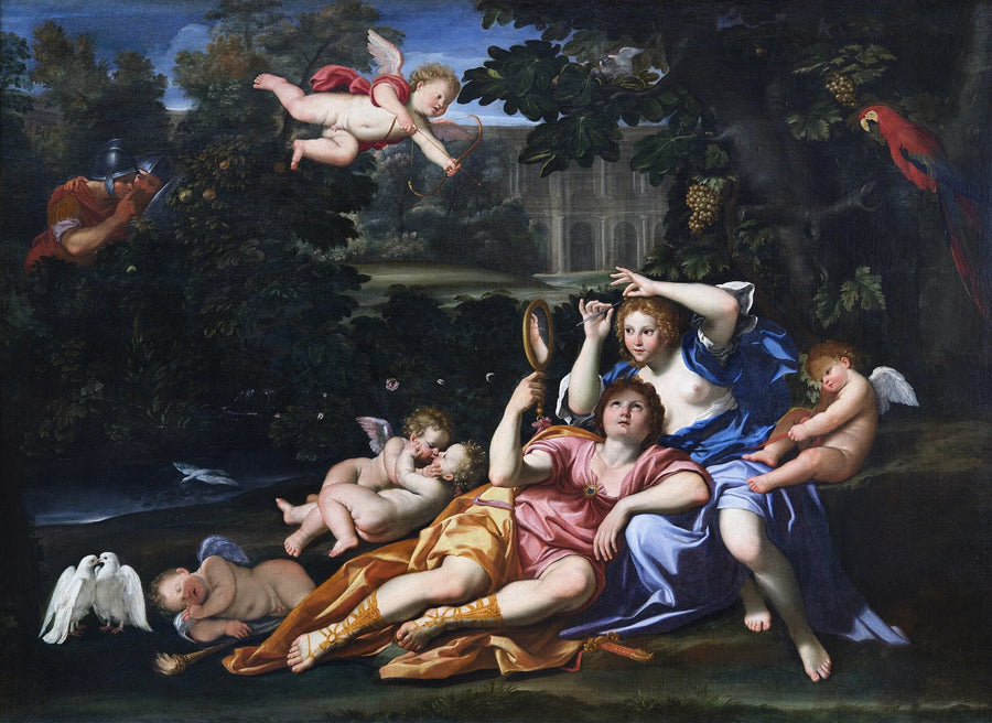 Renaud viser et Armide-speil - Domenichino