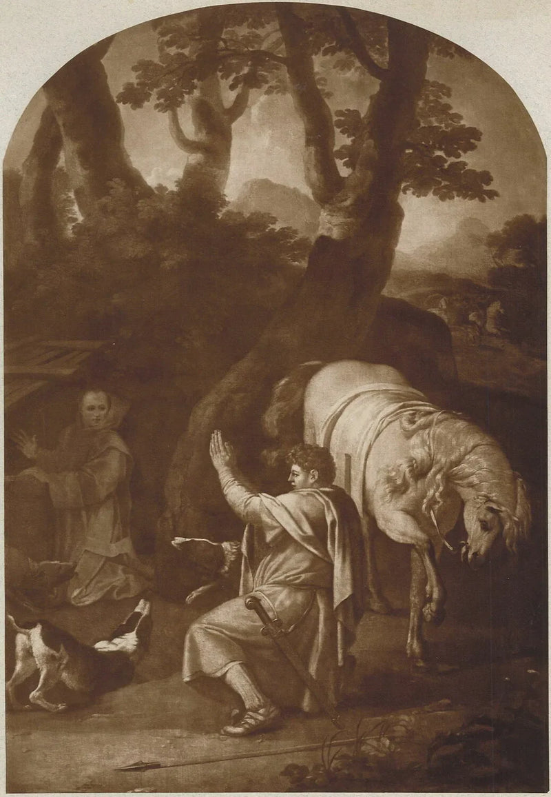 Møte mellom Saint Bruno og greve Roger av Sicilia - Eustache Le Sueur