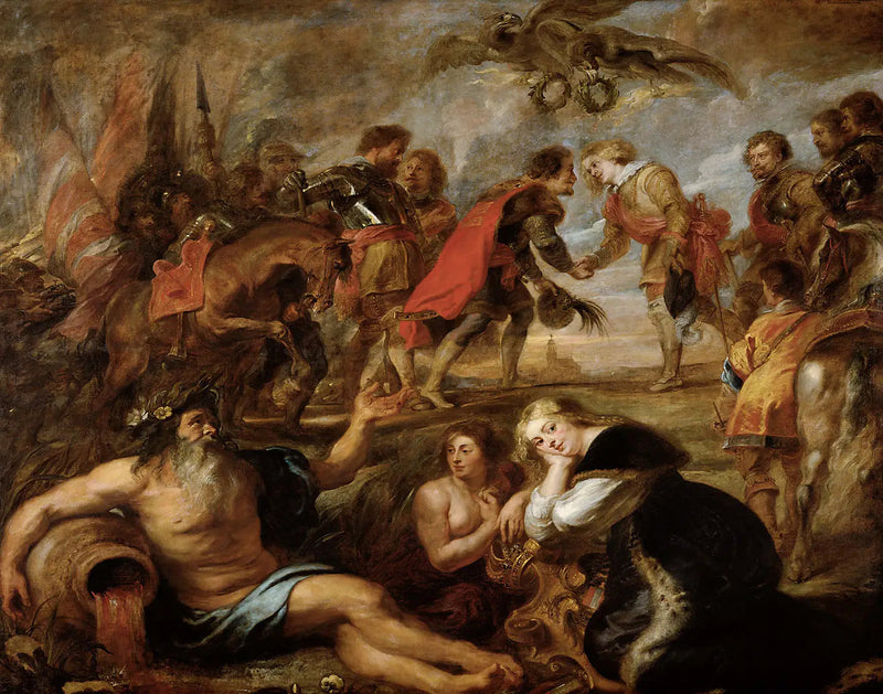 Møte mellom kong Ferdinand og kardinal-prins Ferdinand i Nördlingen - Peter Paul Rubens
