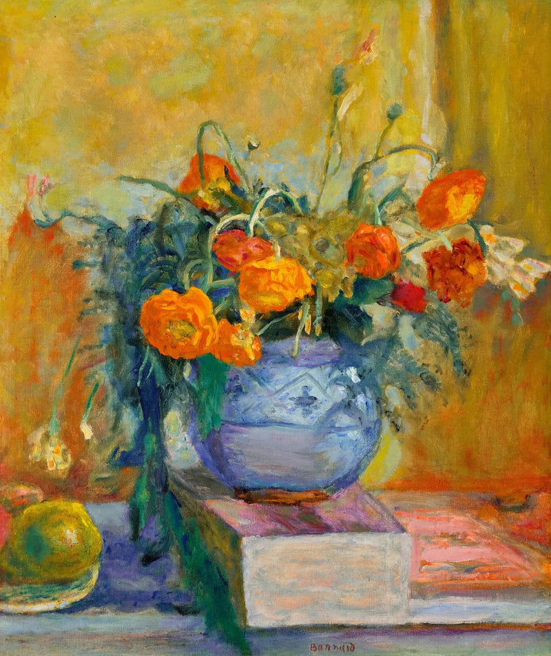 Renonculuser i blå vase - Pierre Bonnard