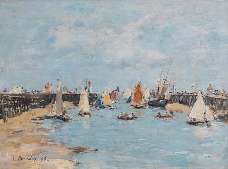 Innføring av fiskebåter i Trouville - Eugène Boudin