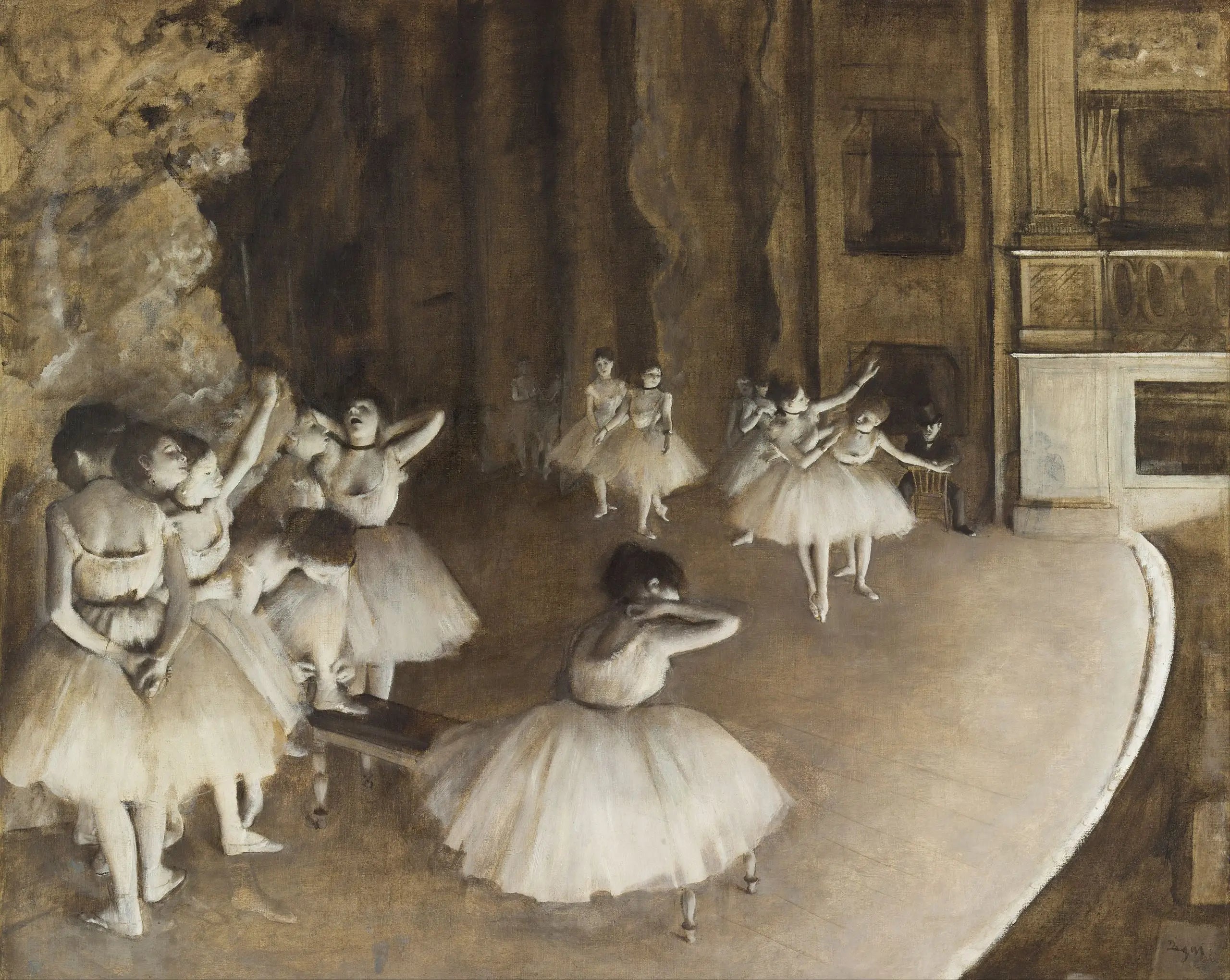 Répétition d'un ballet sur scène - Edgar Degas image 1 tableau peint à l’huile sur toile