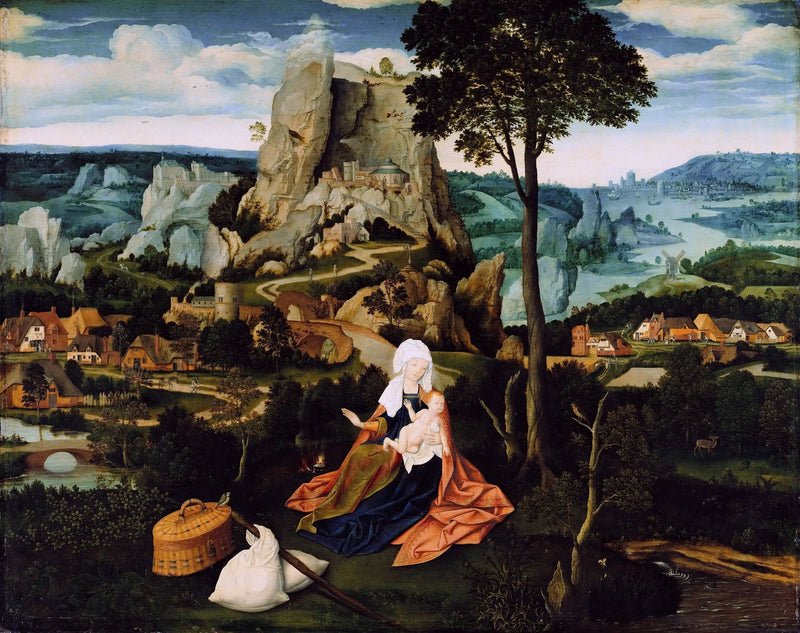 Repos pendant la fuite en Égypte - Joachim Patinier