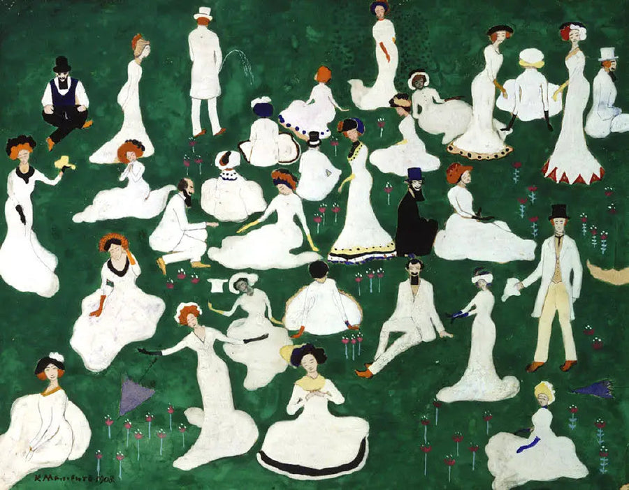 Reproduksjon. Selskap med høye hatter - Kazimir Malevich