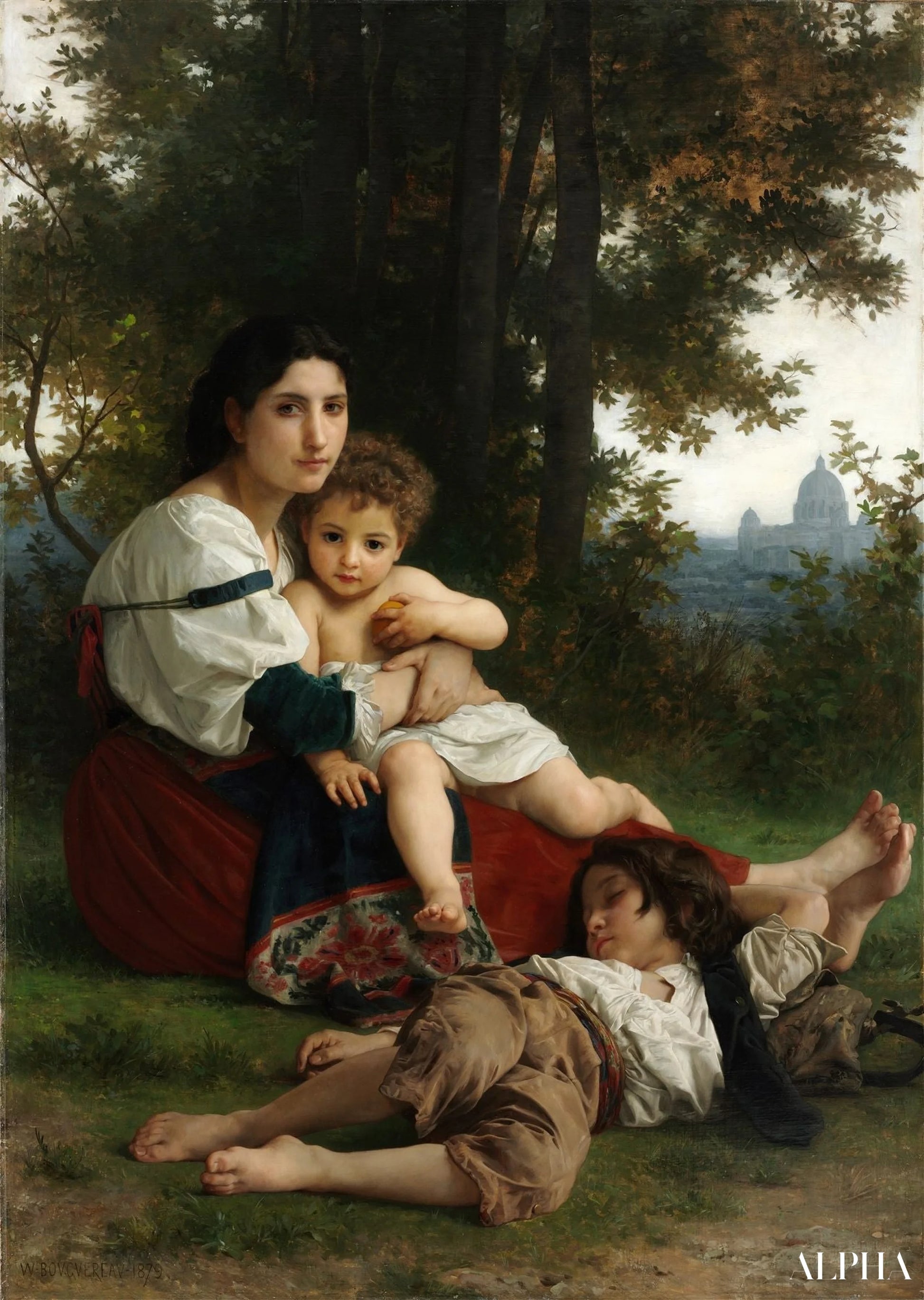 Hvile - William Bouguereau Reproduksjoner av oljemalerier