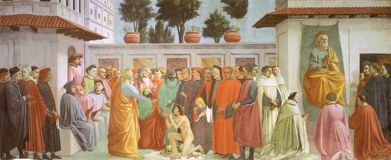 Oppstandelsen til Tefos' sønn og apostelen Peter i prekestolen - Filippino Lippi