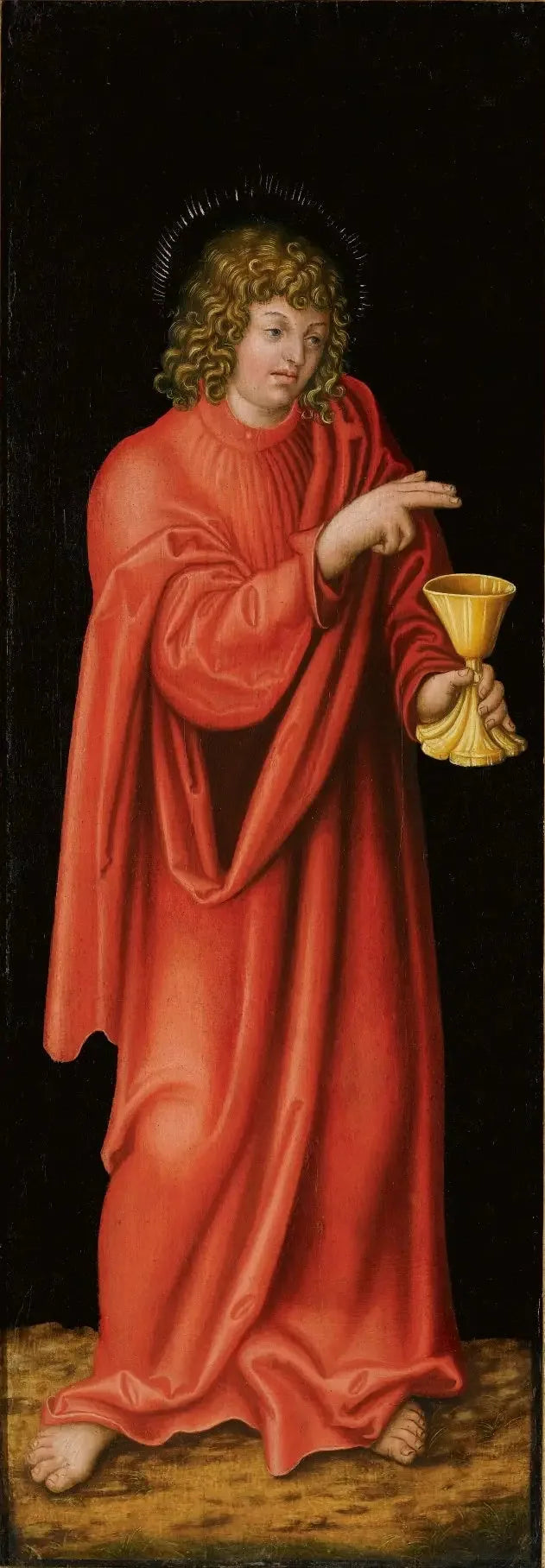 Retable de Feilitzsch [venstre side, bakside]: Johannes Evangelist - Lucas Cranach den eldre