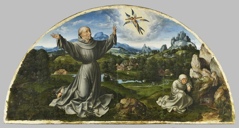 Retabel av Kristi sorg: Stigmatiseringen av Saint François d'Assise - Joos van Cleve