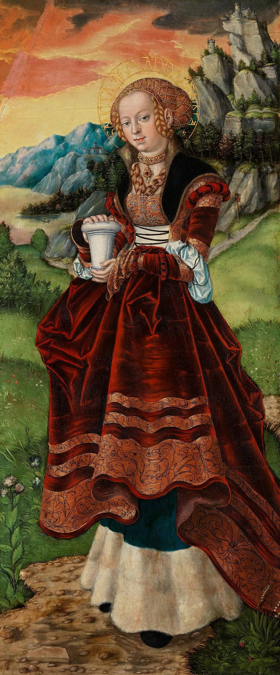 Retabel av Pfirtscher: Hellig Maria Magdalena - Lucas Cranach den eldre