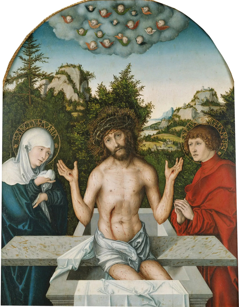 Retable av Pfirtscher: Kristus som et lidende menneske - Lucas Cranach den eldre