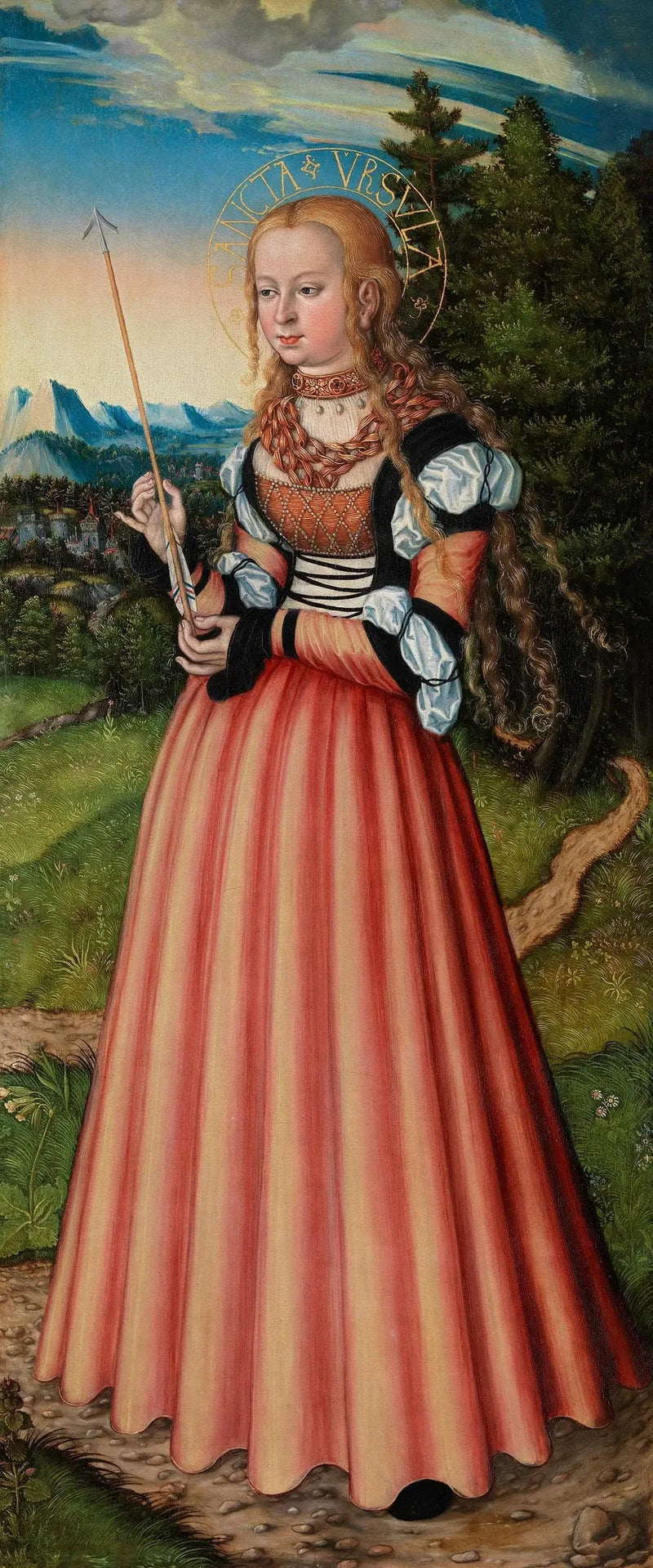 Retable av Pfirtscher: Saint Ursula - Lucas Cranach den eldre