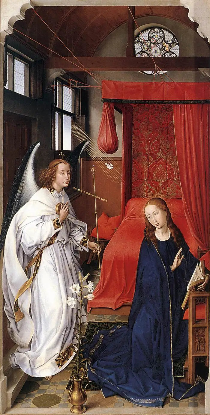 Retabel av Saint Colomba: Annunciation - Rogier van der Weyden
