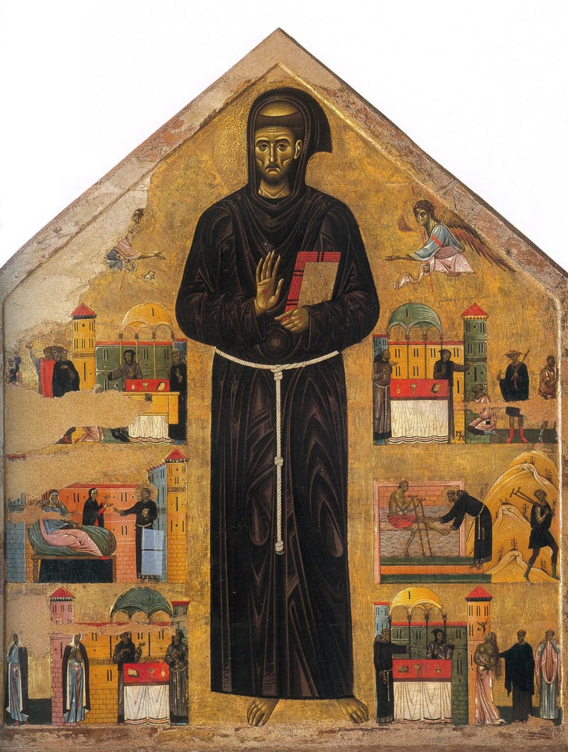 Saint François og seks av hans mirakler - Giunta Pisano