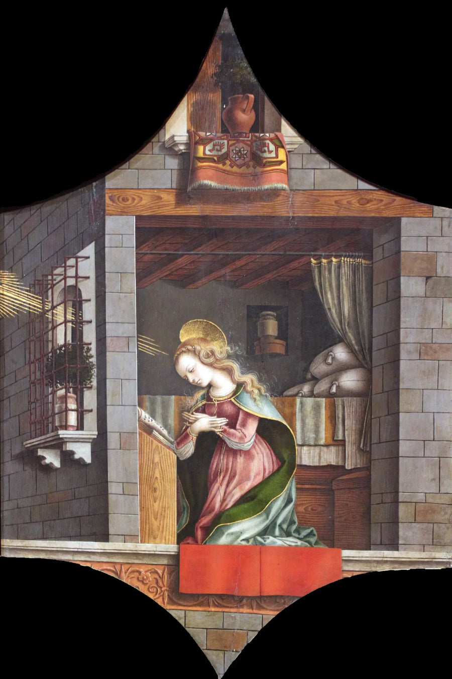 Retablo av San Domenico: Jomfruens kunngjøring - Carlo Crivelli