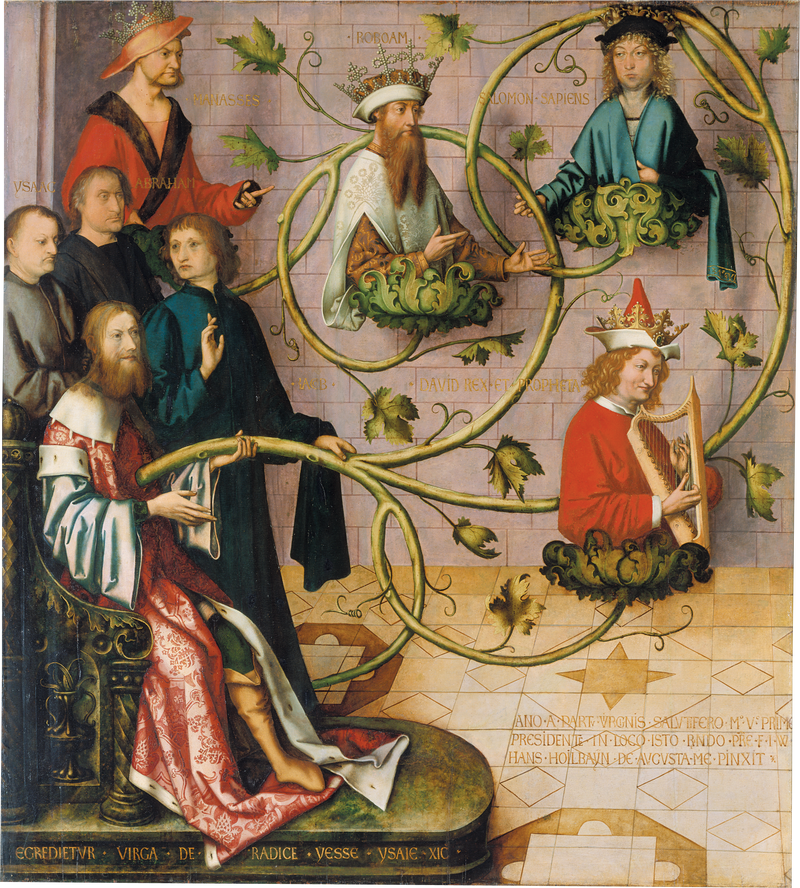 Dominikansk alter fra Frankfurt: Jesatrær (nederste del) - Hans Holbein den eldre