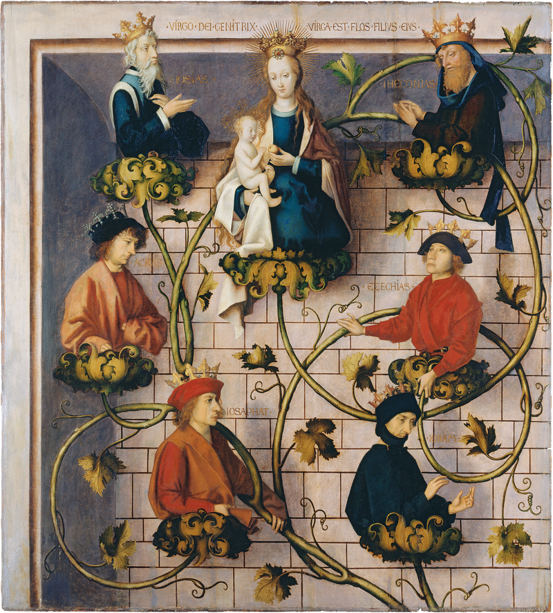 Dominikansk alter fra Frankfurt: Jesatrær (øverste del) - Hans Holbein den eldre