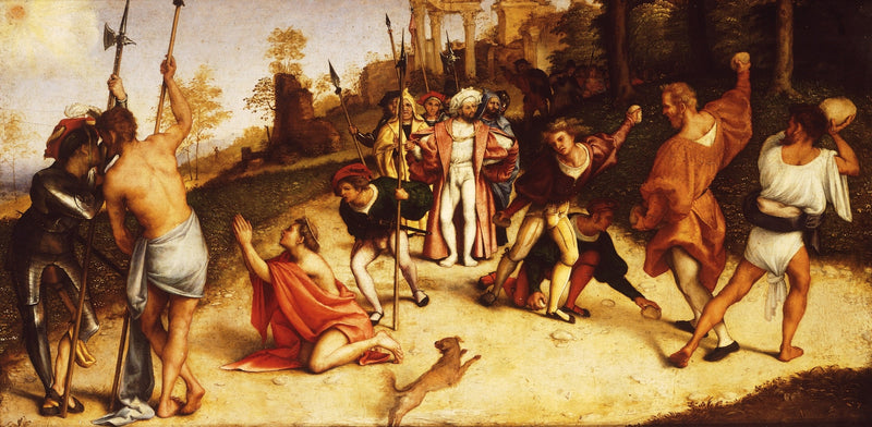 Retabel av Saint Stefan martyr, deling av Martinengo - Lorenzo Lotto
