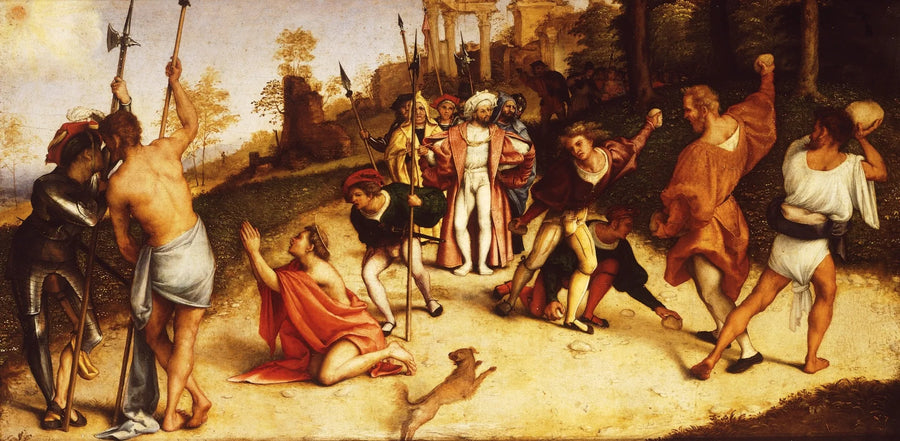 Retabel av Saint Stefan martyr, deling av Martinengo - Lorenzo Lotto