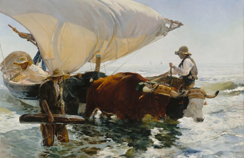 Tilbake fra fiske: tauing av båten - Joaquín Sorolla