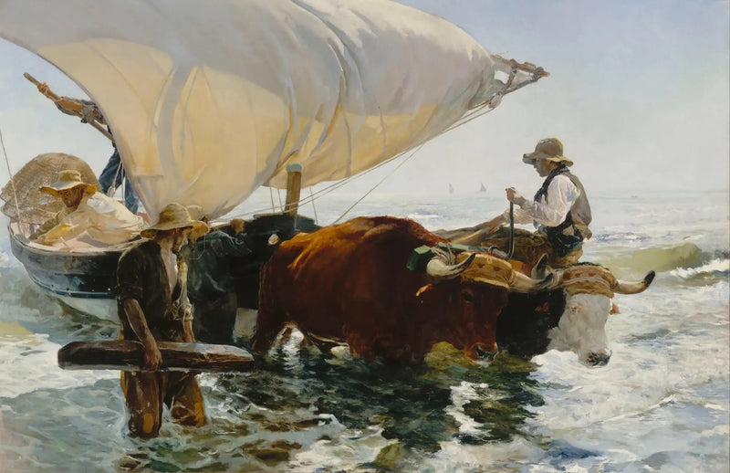 Tilbake fra fiske: tauing av båten - Joaquín Sorolla
