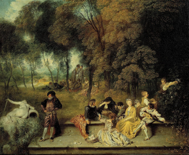 Utendørs møte - Antoine Watteau