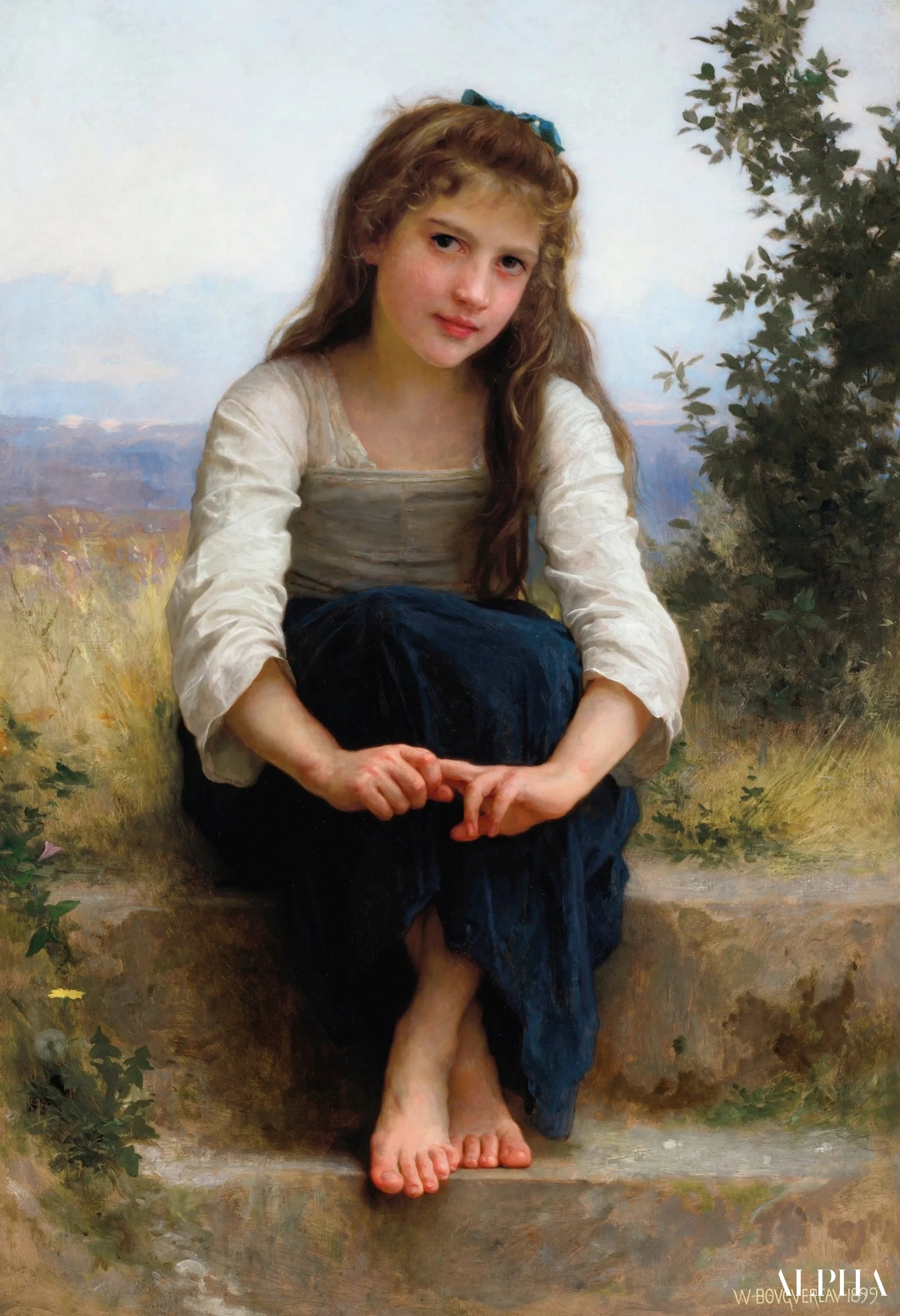 Rêverie (1899) - William Bouguereau Reproduksjoner av malerier i oljemaling