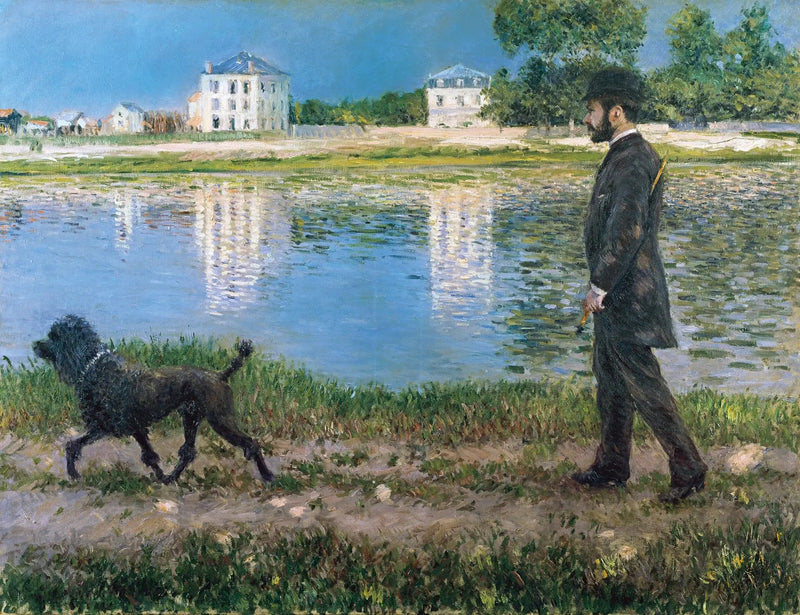 Richard Gallo og hunden hans i Petit Gennevilliers - Gustave Caillebotte