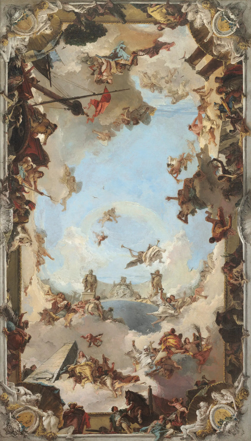 Rikdom og fordeler med den spanske monarkiet under Karl III - Giovanni Battista Tiepolo