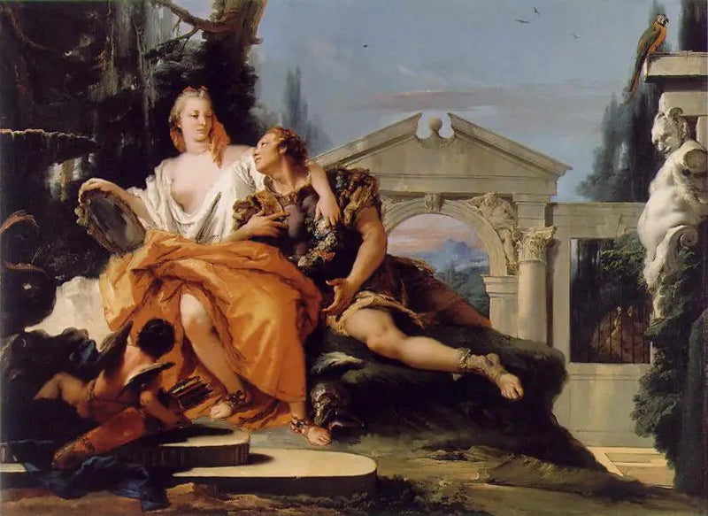 Rinaldo undertrykker Armidas sjarm - Giovanni Battista Tiepolo