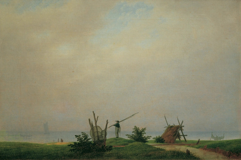 Kystlandskap med fisker - Caspar David Friedrich