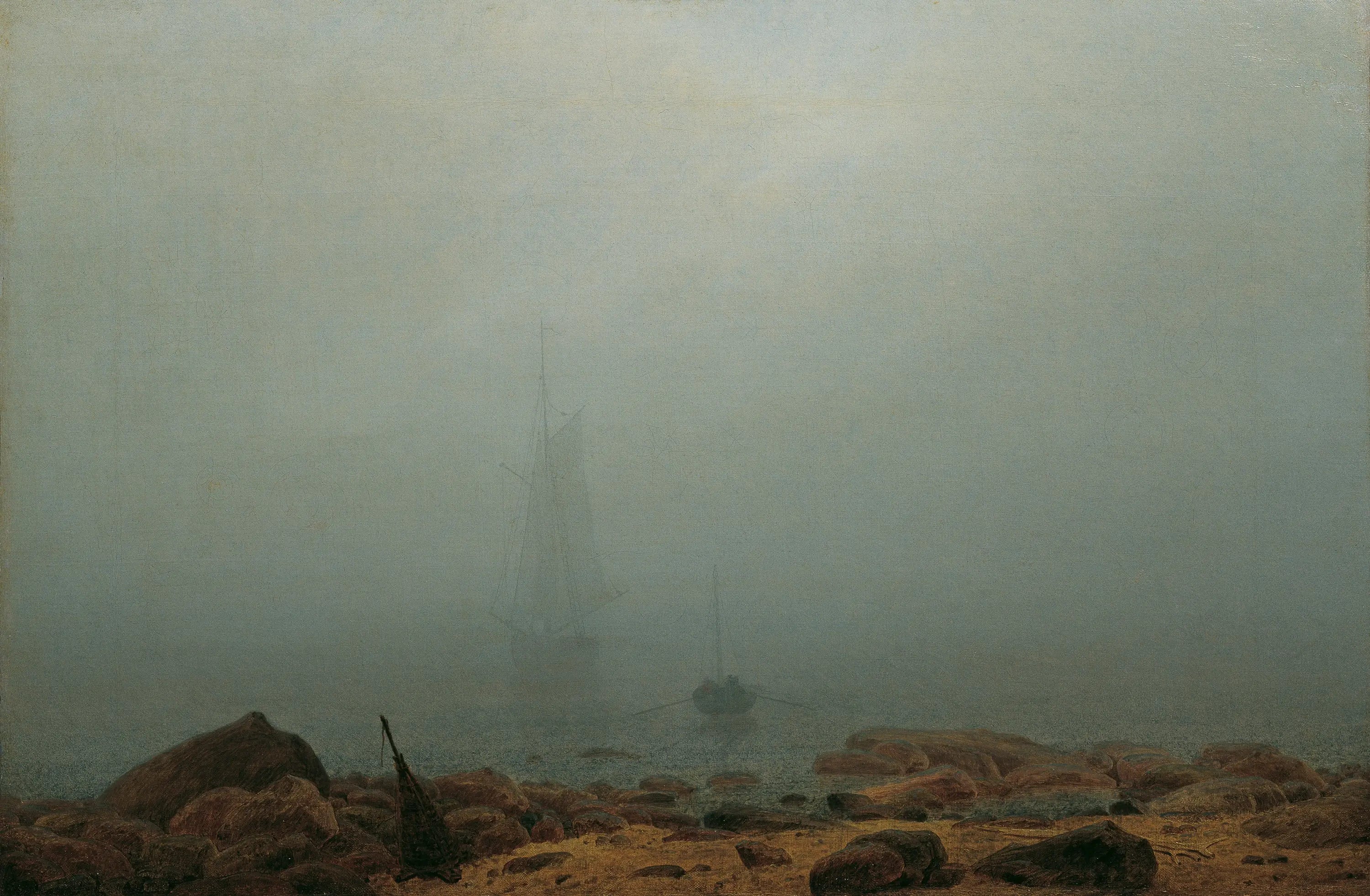 Rivage dans le brouillard - Caspar David Friedrich image 1 reproduction artisanale de tableau