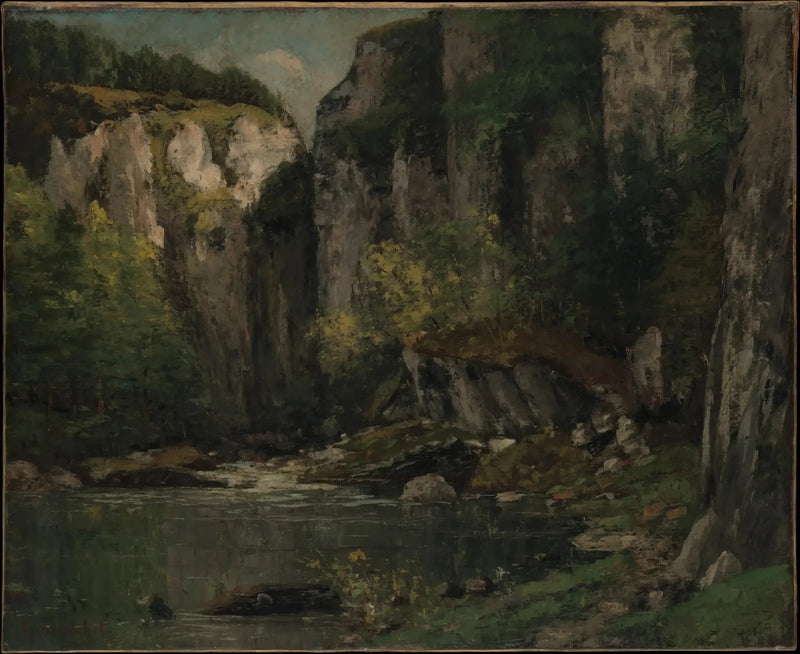 Elv og klipper - Gustave Courbet