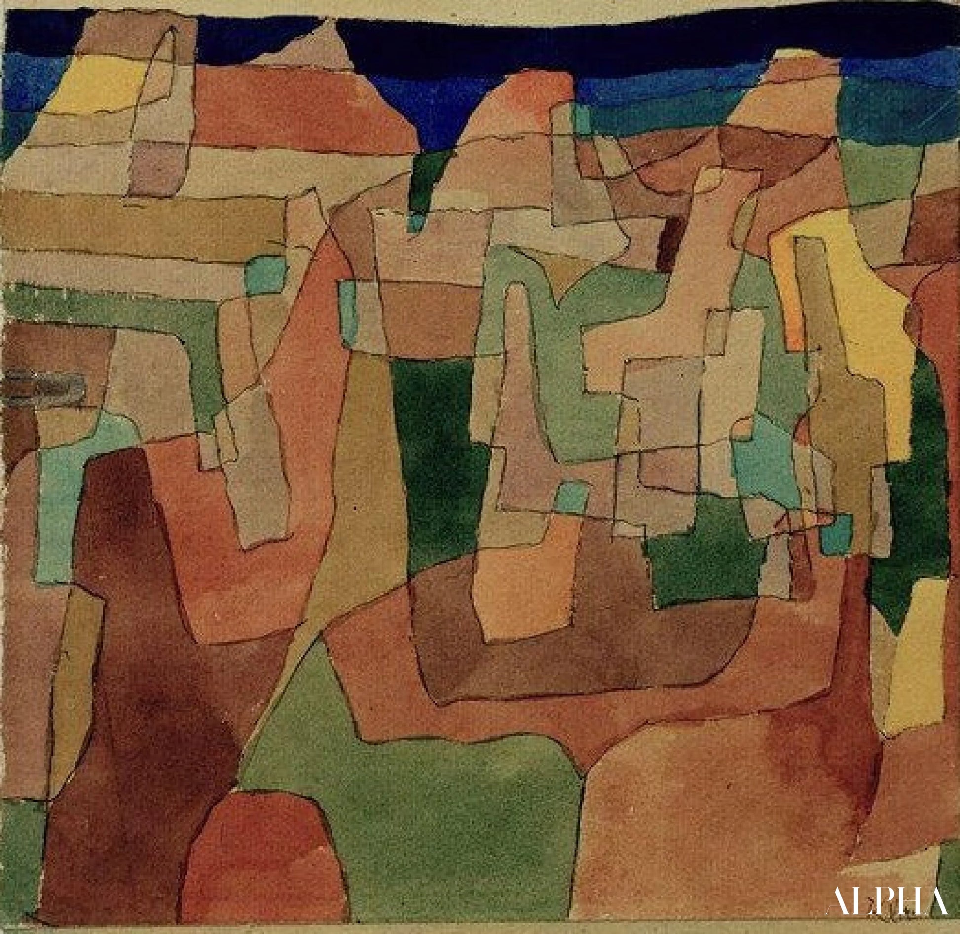Stein ved sjøen, 1924 - Paul Klee - Høykvalitets reproduksjoner av malerier og bilder