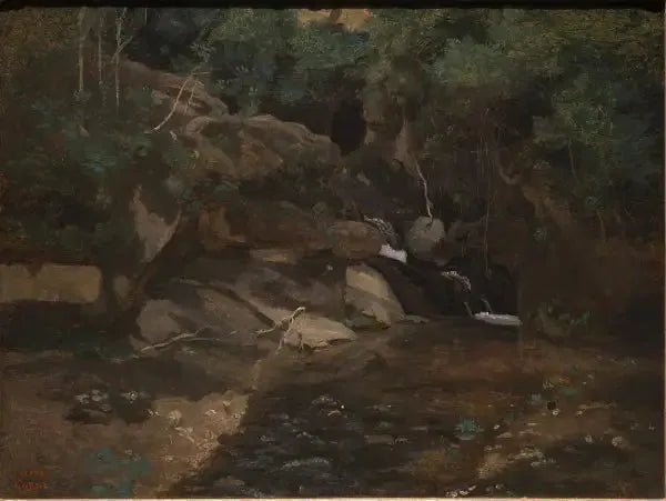 Klipper ved bredden av en bekk, Civita Castellana - Jean-Baptiste Camille Corot