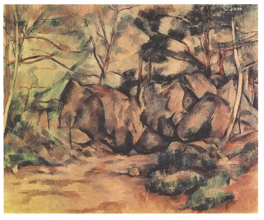 Steiner i skogen - Paul Cézanne