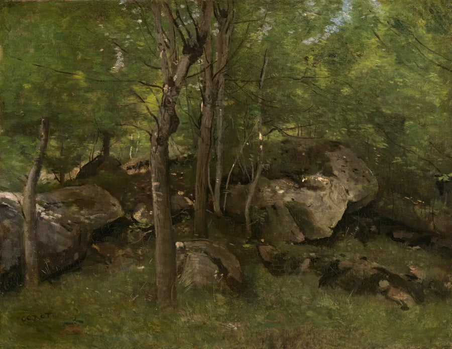 Fontainebleau-skogens klipper - Jean-Baptiste Camille Corot