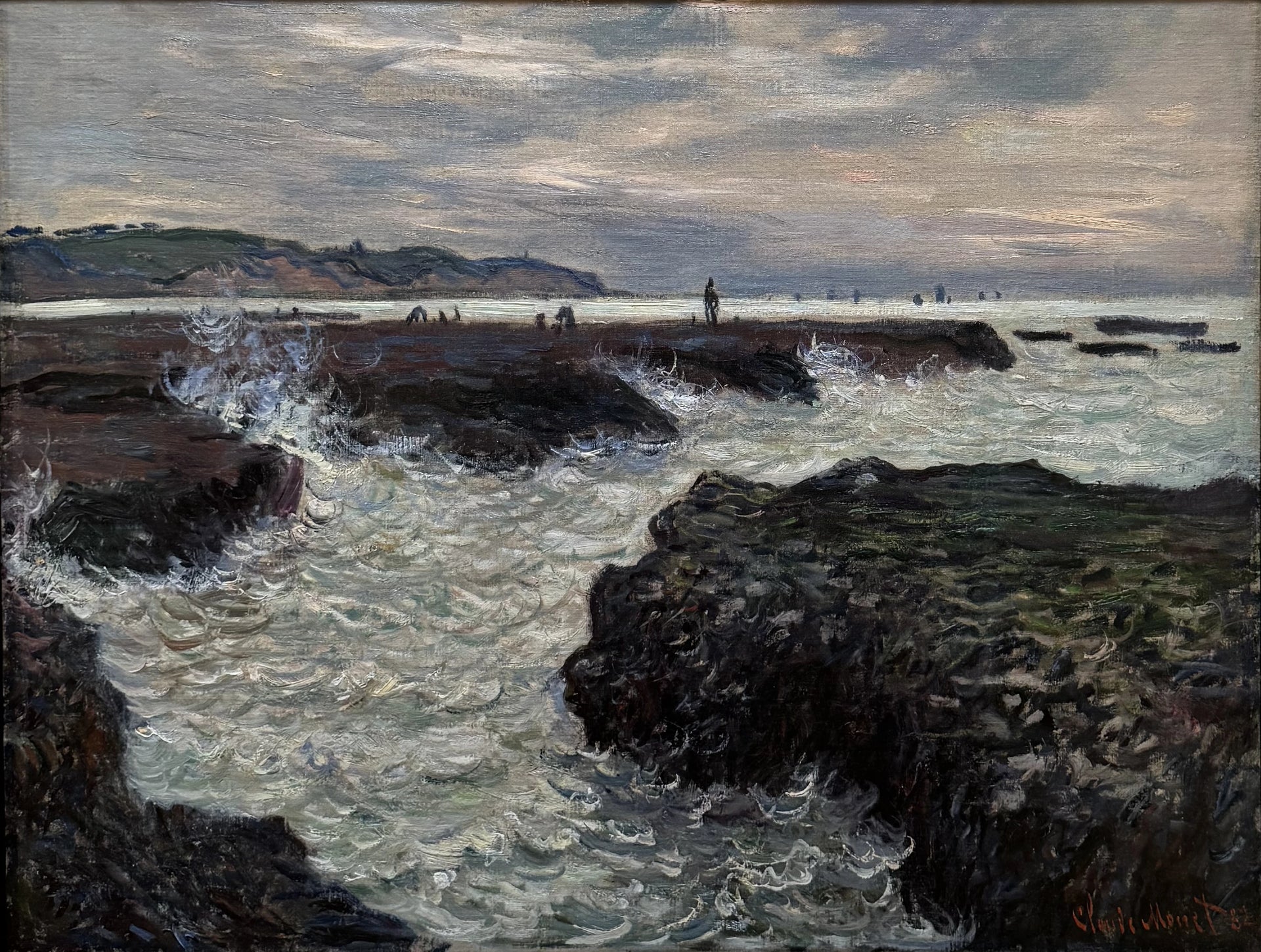 Les Rochers à Pourville, marée basse W767 par Claude Monet, Memorial Art Gallery