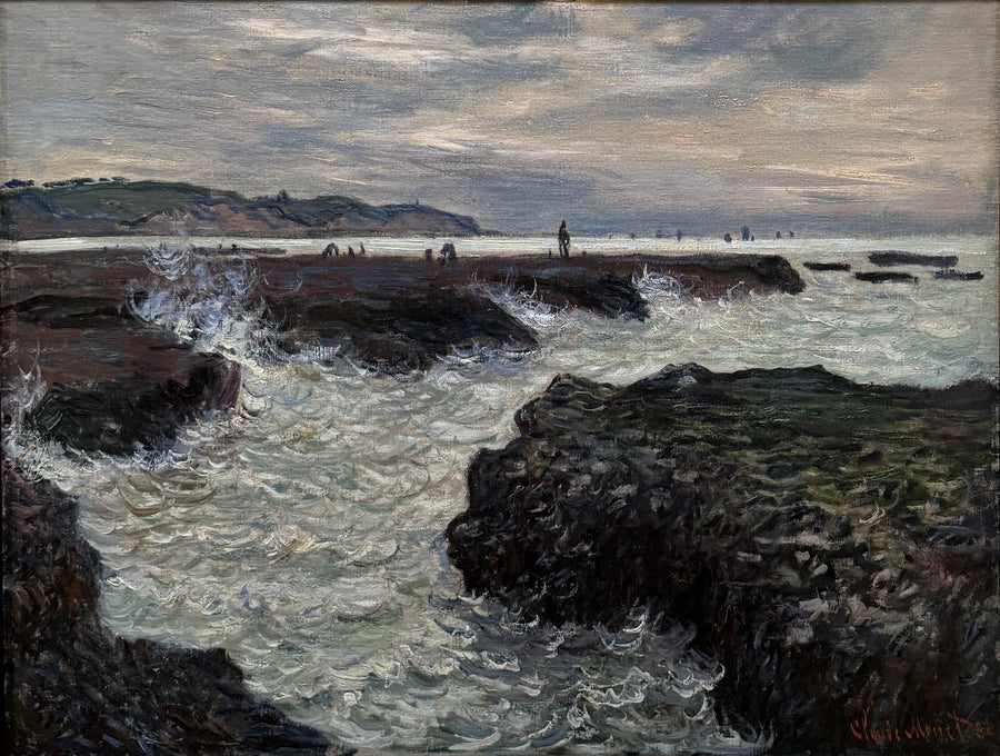 Rocks at Pourville, lavvann. - Claude Monet